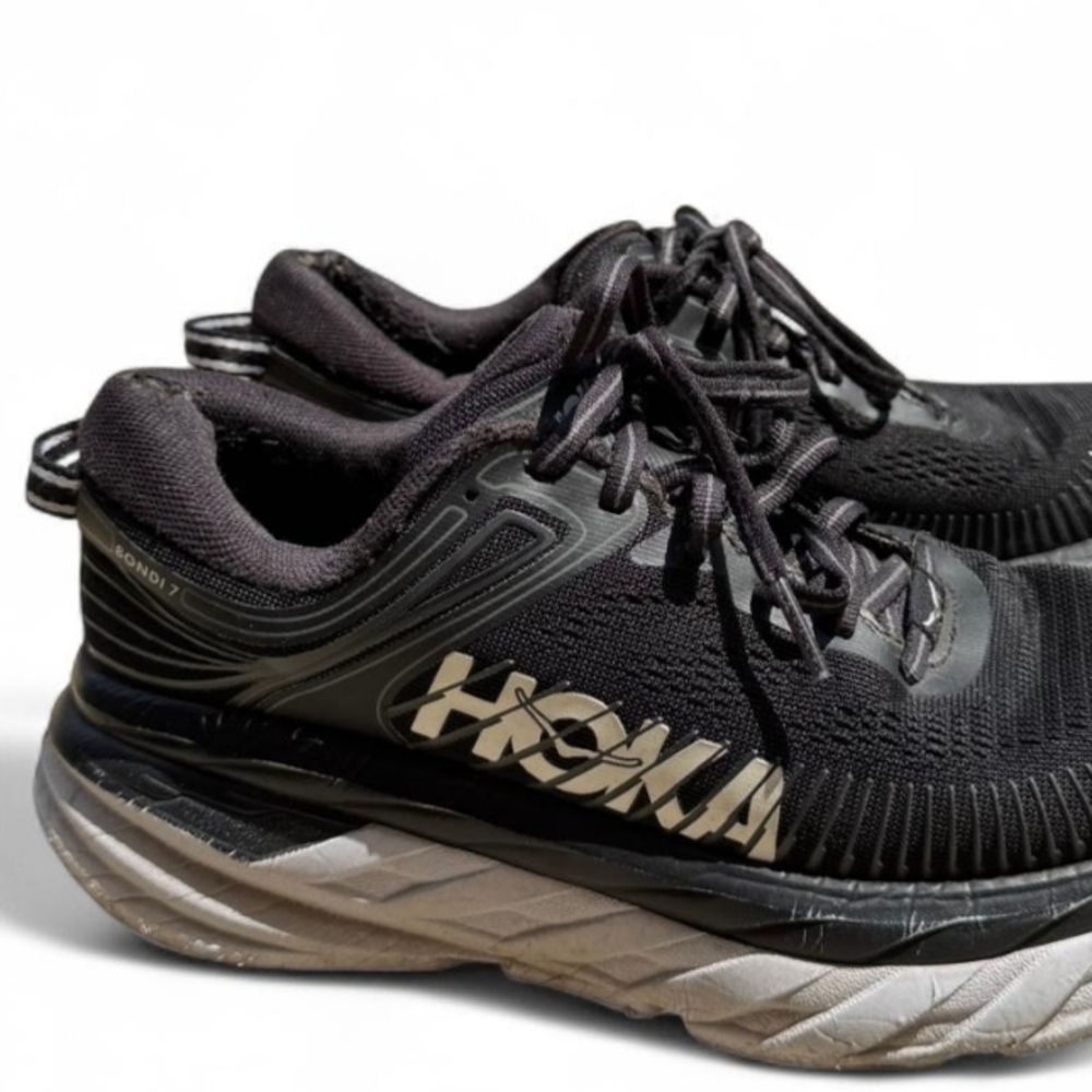 Hoka Black and White Athletic Shoes